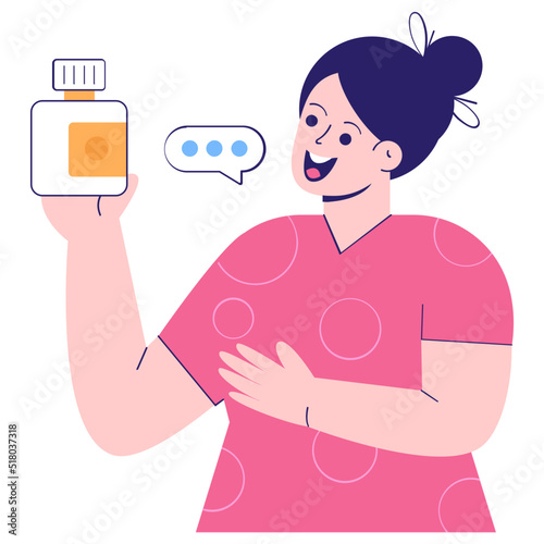Trendy flat illustration of sales girl 