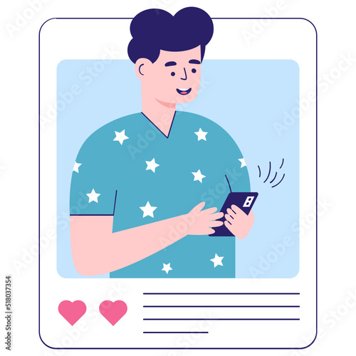 A scalable flat illustration of online podcast 