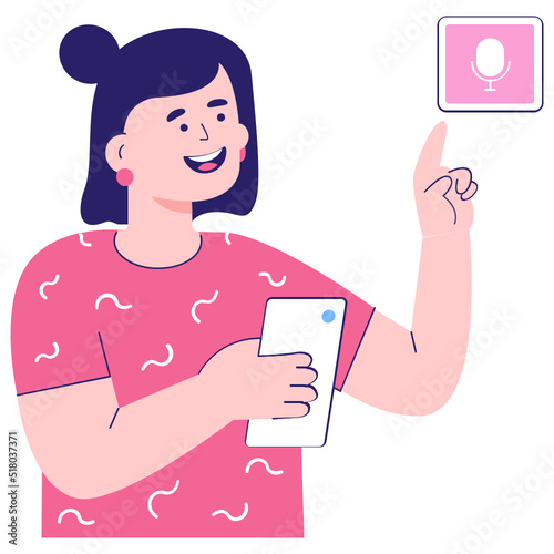 A scalable flat illustration of online podcast 
