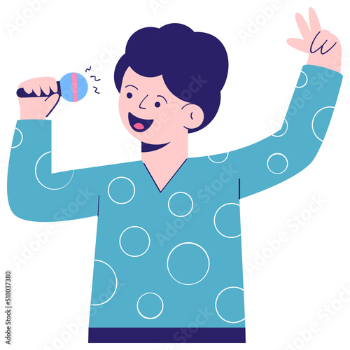 Modern flat illustration design of karaoke

