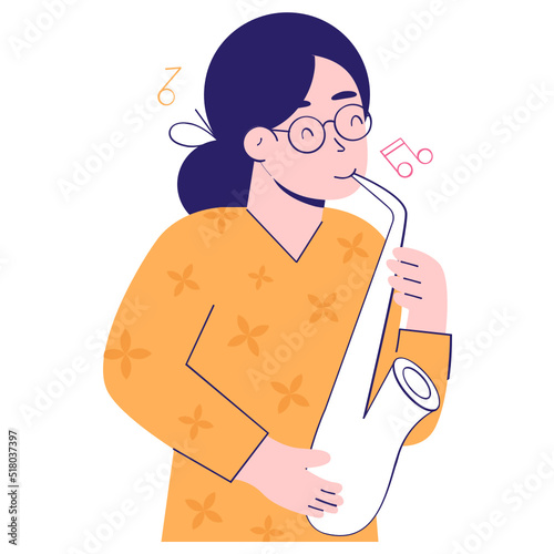 Grab this amazing flat illustration of saxophonist