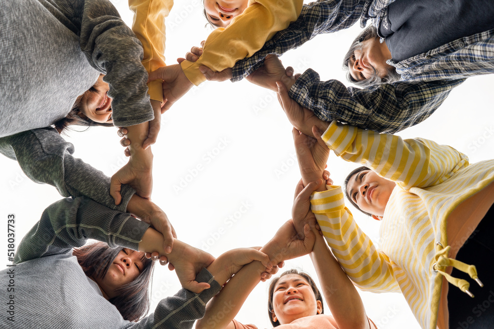 Team Hands Empathy Trust Partner partnership grow connect business partner and connection integration start up concept Empathy teamwork. Team Volunter charity Faith.Hand join together business service
