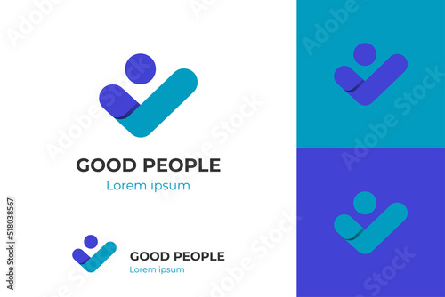 business success People Check Logo design, human good service icon symbol, analysis health check logo element