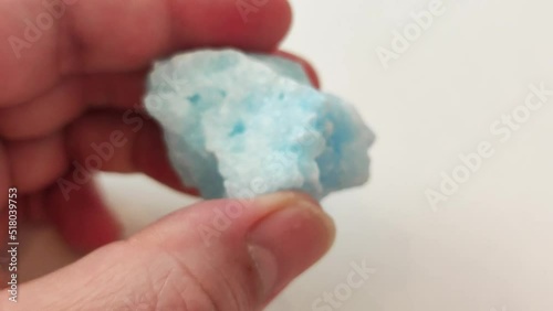 blue aragonite natural mineral stone photo