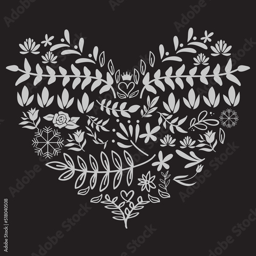 flower heart  svg design