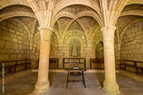 sala capitular, Monasterio de Santa María la Real de Iranzu, siglo XII - XIV, camino de Santiago, Abárzuza, Navarra, Spain, Europe