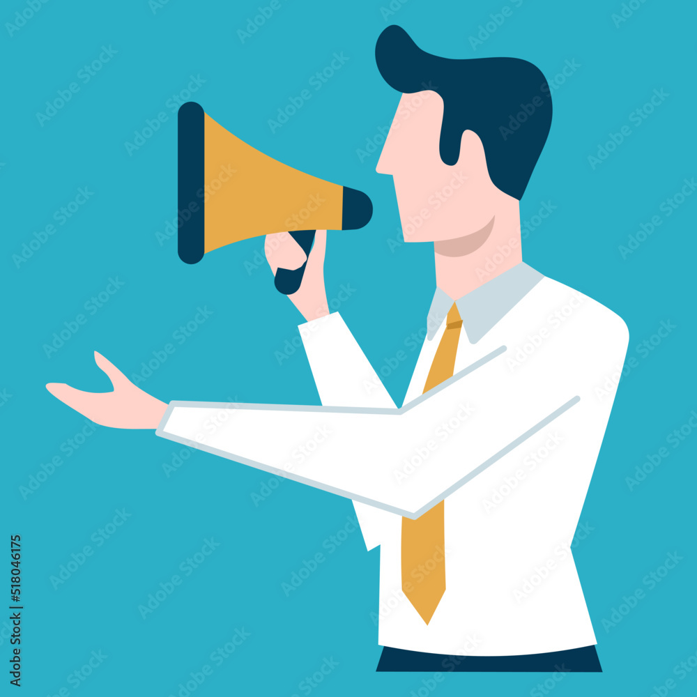 Fototapeta premium businessman with megaphone