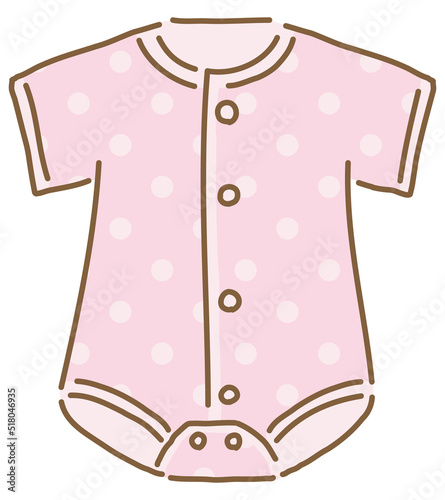 ロンパース肌着　ベビー服　新生児服のベクターイラスト　単品