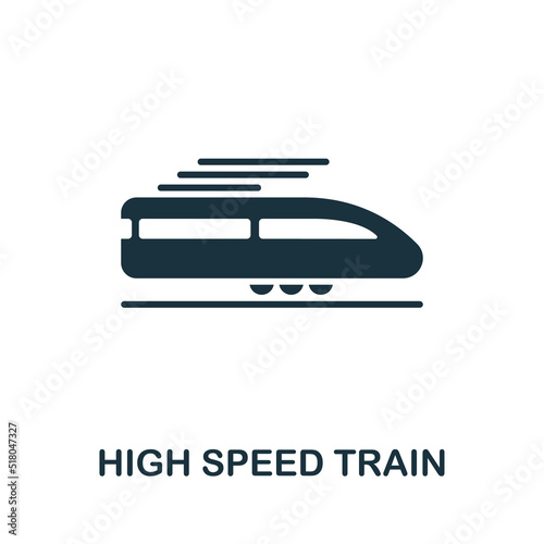 High Speed Train icon. Monochrome simple line Future Technology icon for templates, web design and infographics