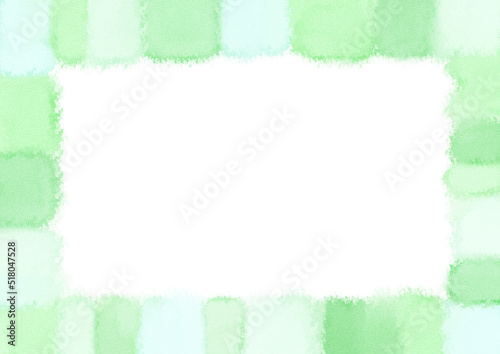 水彩フレーム1　緑色Ver