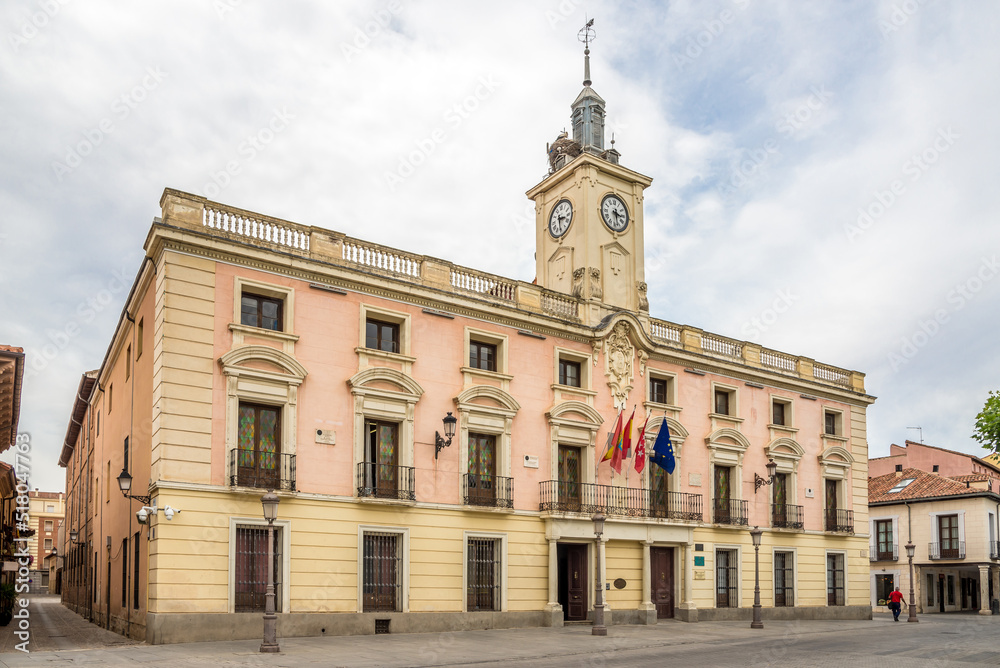 View at the Building of Town hall in the streets of Alcala de Henares - Spain