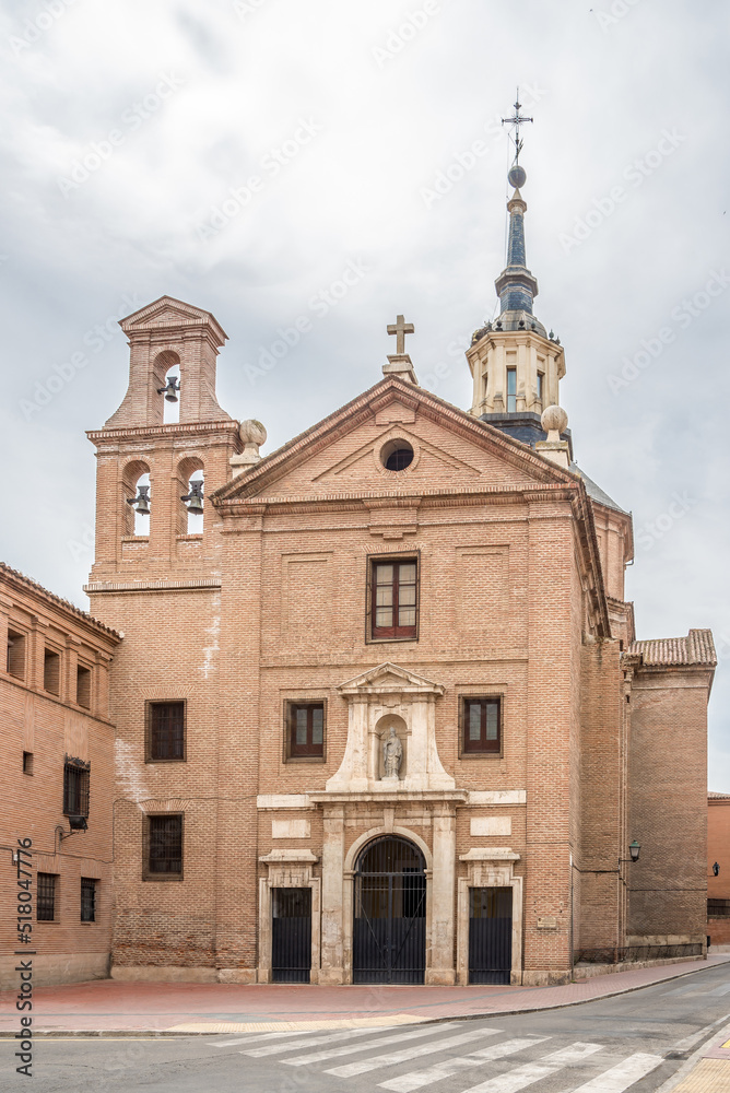View at the Church of Santa Maria Magdalena in the streets of Alcala de Henares - Spain