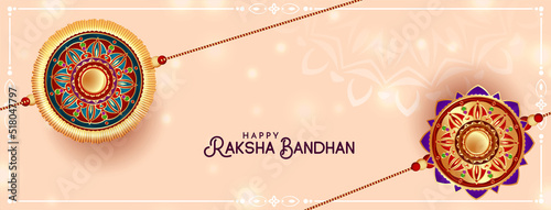 Happy Raksha Bandhan cultural festival classic banner design
