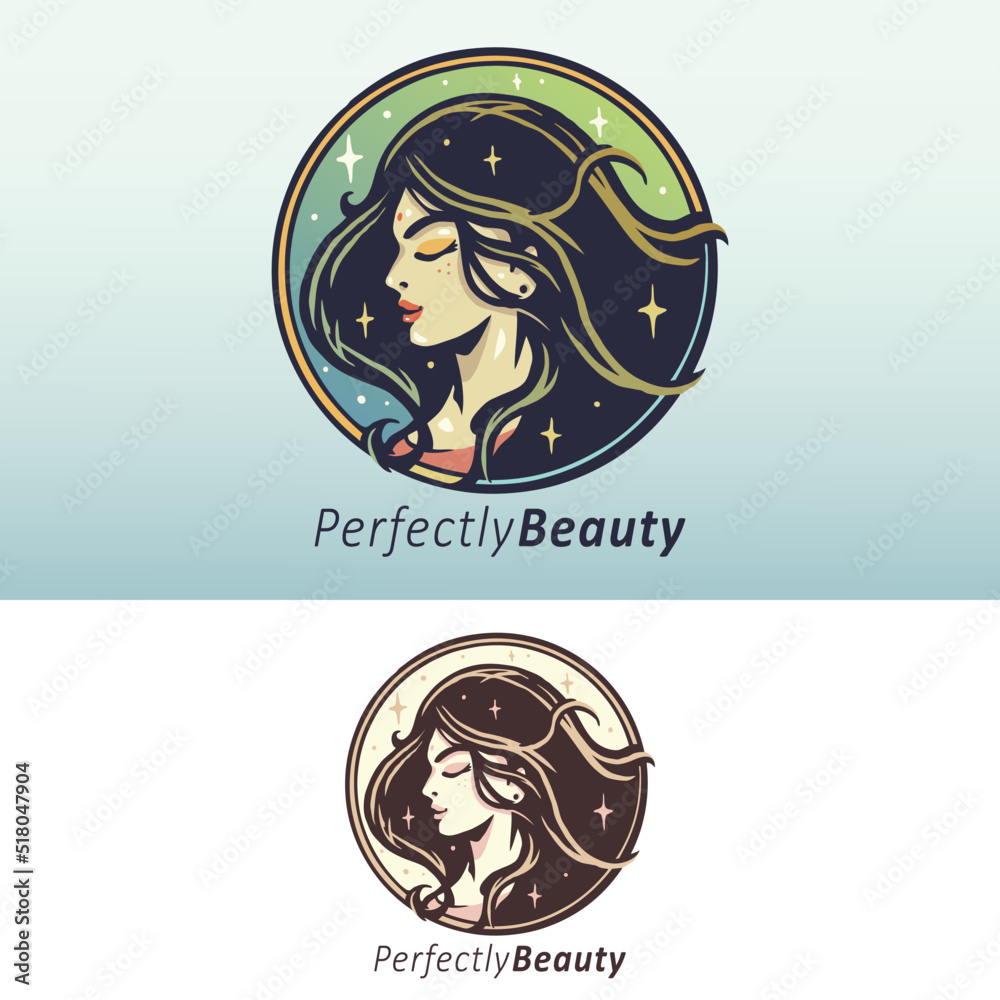 The perfectly beauty lady logo