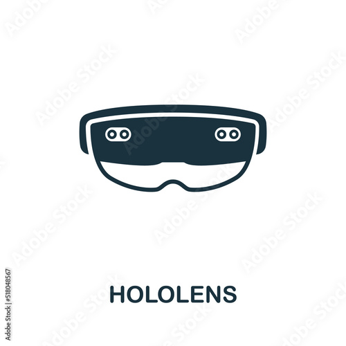 Hololens icon. Monochrome simple line Future Technology icon for templates, web design and infographics