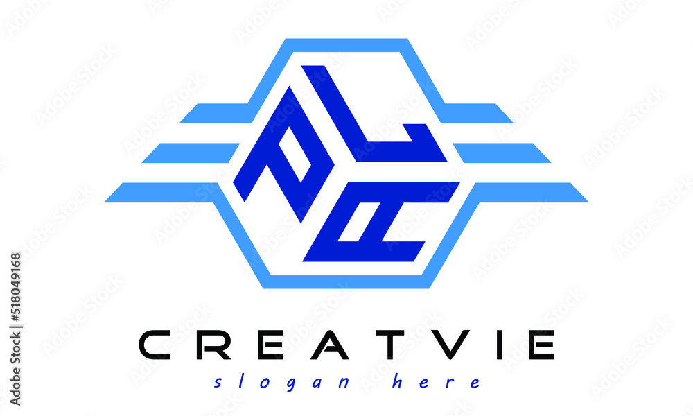PLA three letter geometrical wings logo design vector template. wordmark logo | emblem logo | monogram logo | initial letter logo | typography logo | business logo | minimalist logo | - obrazy, fototapety, plakaty 