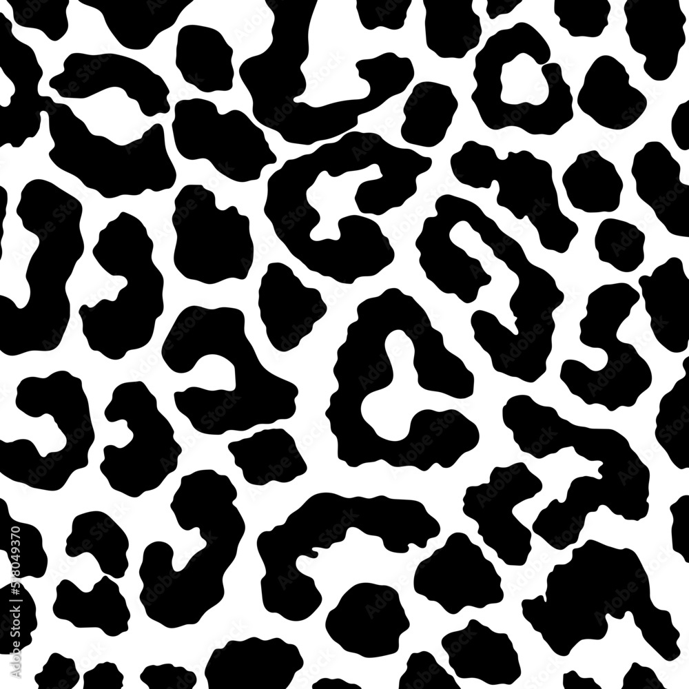 Vector black leopard, cheetah and jaguar print seamless pattern. Animal skin print seamless pattern design.