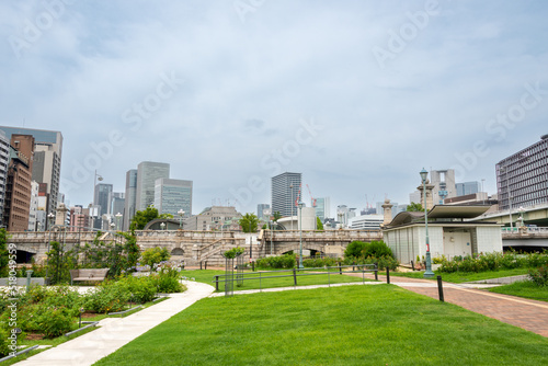 Office buildings around Nakanoshima area in Osaka, Japan