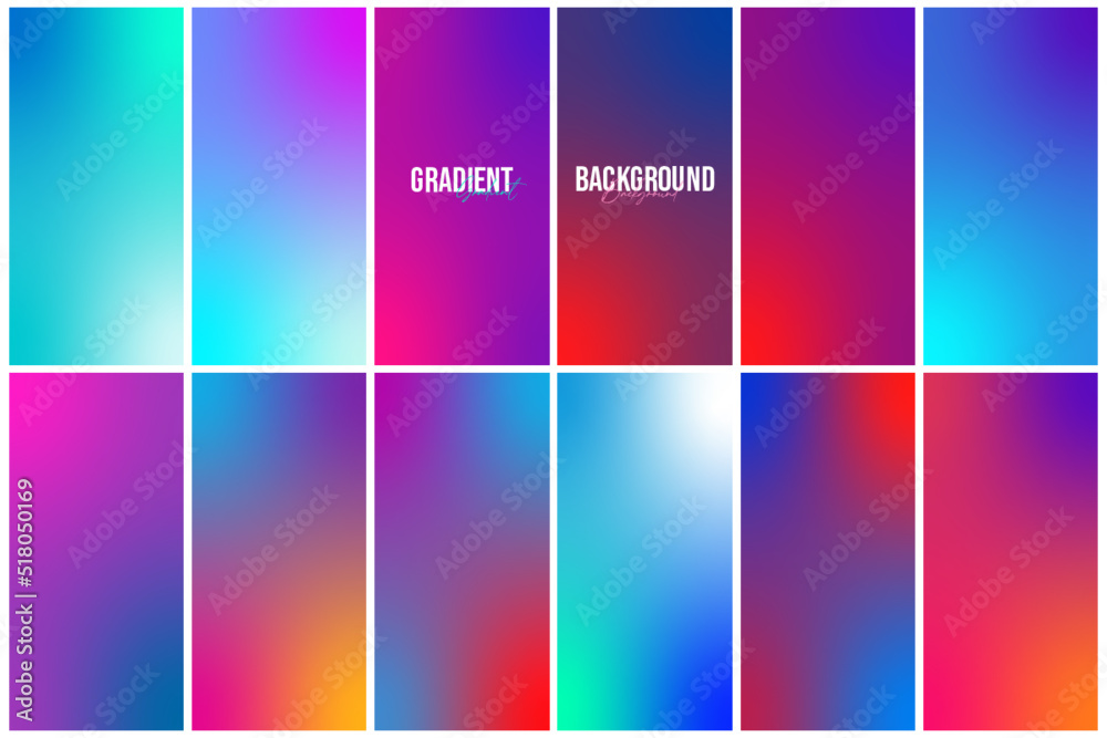 set of colorful Gradient background