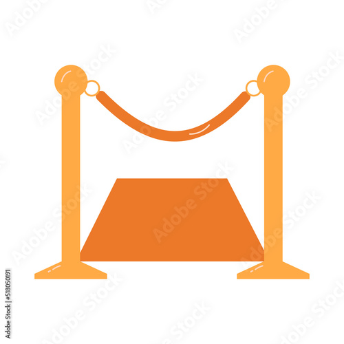 A velvet rope barrier. Colored flat vector illustration
