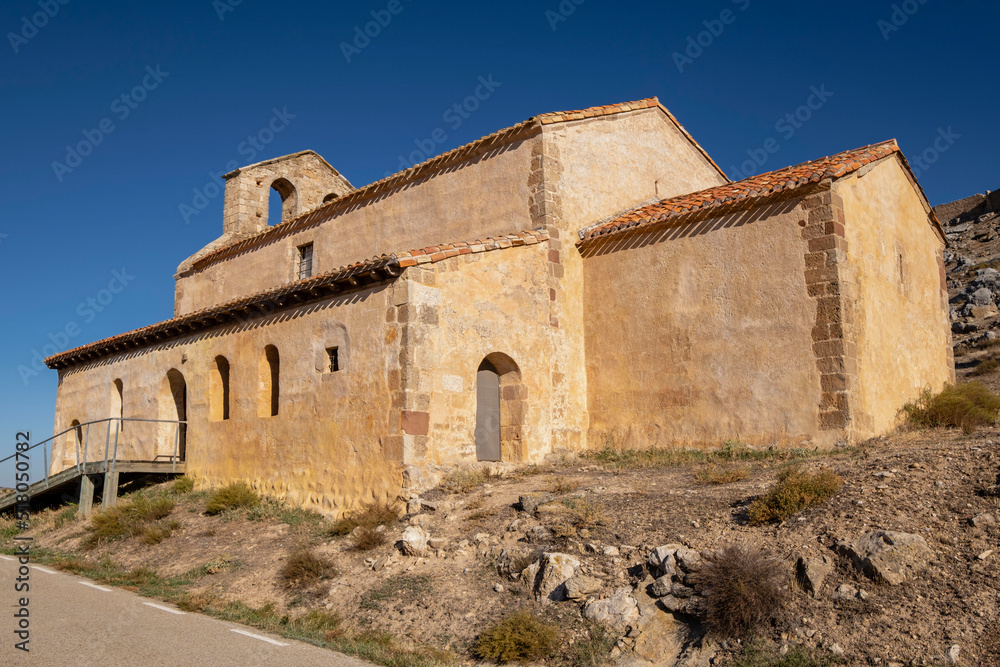 Ermita de San Miguel, siglo VII, construida durante el reinado visigodo de Wamba, Gormaz, Soria, Comunidad Autónoma de Castilla, Spain, Europe