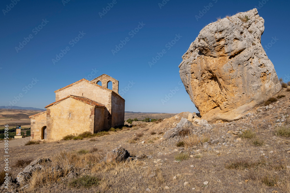 Fototapeta premium Ermita de San Miguel, siglo VII, construida durante el reinado visigodo de Wamba, Gormaz, Soria, Comunidad Autónoma de Castilla, Spain, Europe