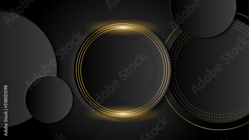 Luxury black gold abstract background. Vector illustration for presentation design. Can be used for business, corporate, institution, party, festive, seminar, flyer, texture, wallpaper, and pattern.
