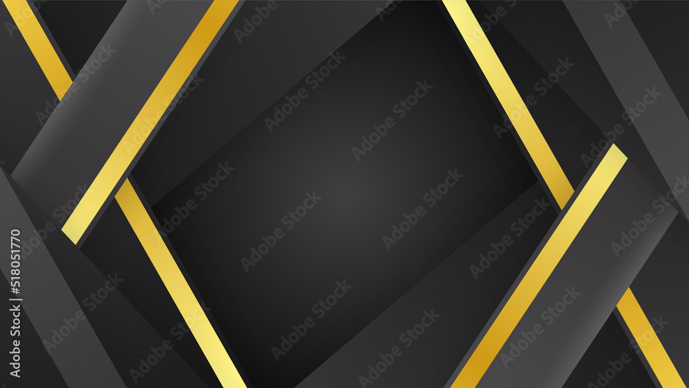 Luxury black gold abstract background. Vector illustration for presentation design. Can be used for business, corporate, institution, party, festive, seminar, flyer, texture, wallpaper, and pattern.