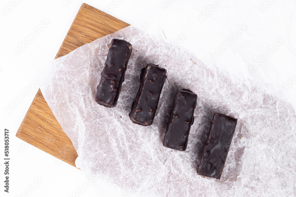 cookies bars on light background from dark chocolate cookies bars on light background from dark chocolate