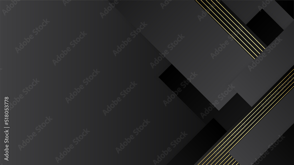 Luxury black gold abstract background. Vector illustration for presentation design. Can be used for business, corporate, institution, party, festive, seminar, flyer, texture, wallpaper, and pattern.