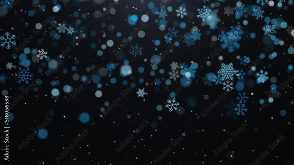 isolated falling snow background video animation