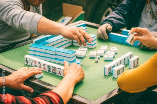 Fotobehang mahjong tile Chinese traditional game