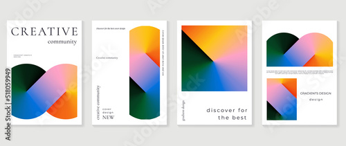 Abstract vibrant gradient background vector. Futuristic style cover template with shapes, colorful and liquid color. Modern wallpaper design perfect for social media, idol poster, photo frame.