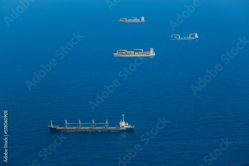 Panoramic View to the Oran Port on the Coastline of Mediterranean Sea, Algeria photo