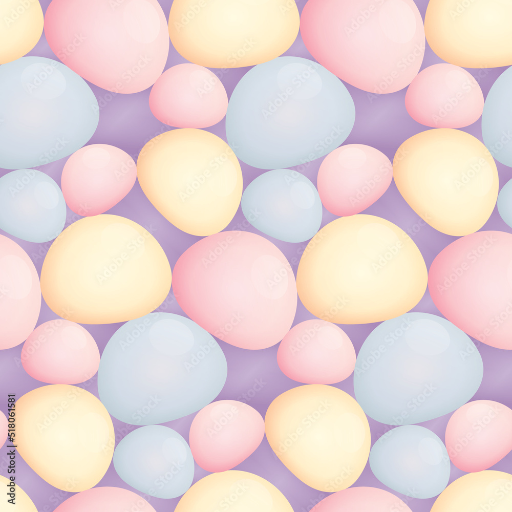 Seamless pattern with colorful pebbles. Abstract background with stones in gentle, pastel colors. Seamless pattern with colorful pebbles. Abstract background with stones in gentle, pastel colors.