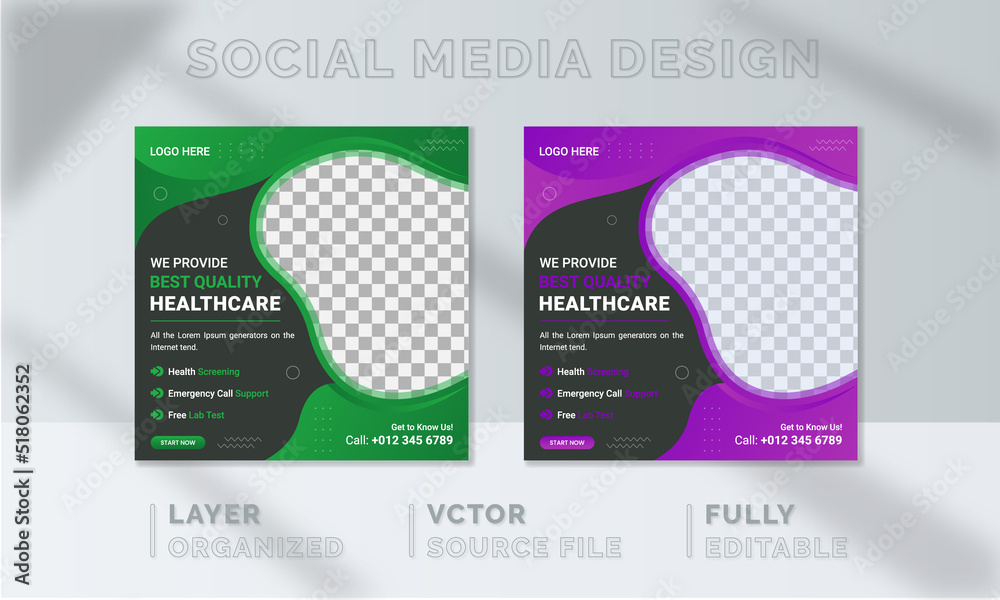 Health Care social media post, Webinar social media template collection. Modern Medical banner, Creative Digital Marketing design. Square Flyer Template with Editable, Instagram post story web banner. Health Care social media post, Webinar social media template collection. Modern Medical banner, Creative Digital Marketing design. Square Flyer Template with Editable, Instagram post story web banner.
