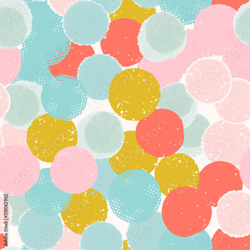 Colorful seamless pattern, background, collage with different watercolor shapes and stains. Vector illustration, wrapping paper