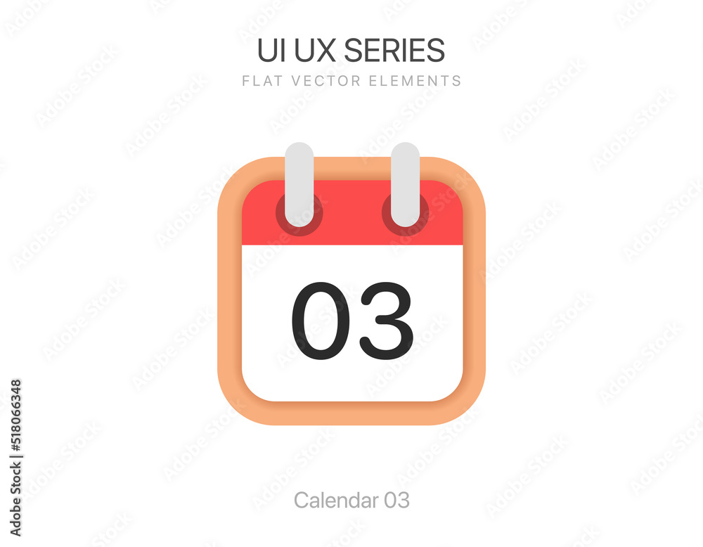 Minimal calendar symbol with day 3. Planning calendar icon for UI, mobile app, business, website. Minimal calendar symbol with day 3. Planning calendar icon for UI, mobile app, business, website.