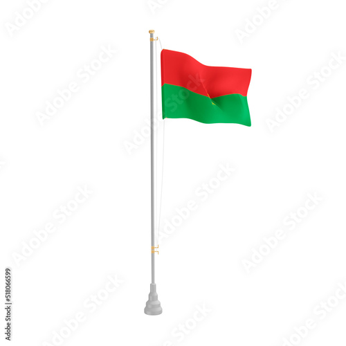 3d illustration flag of Burkina Faso