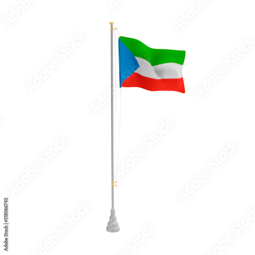 3d illustration flag of Equatorial Guinea