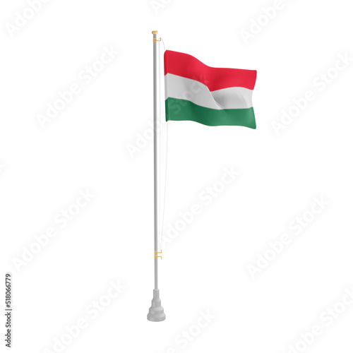 3d illustration flag of Hungary