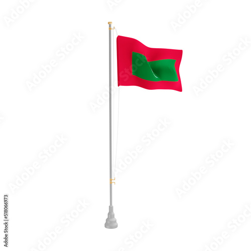 3d illustration flag of Maldives
