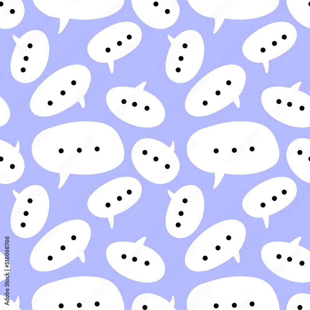 Messages seamless cartoon text bubble pattern for wrapping paper and kids and fabrics and accessories and clothes print