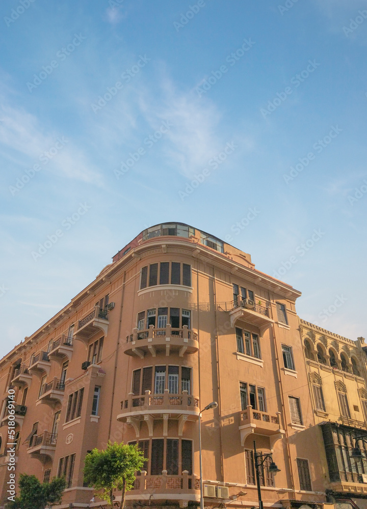 historical iconic old building at downtown Cairo, Egypt
