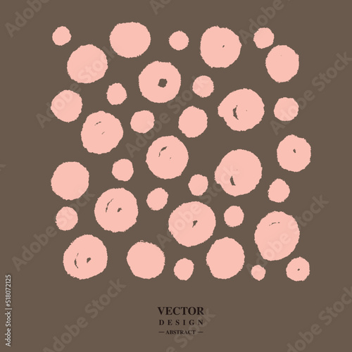 Abstract random hand-painted dots, dry brush effect, design material, vector 