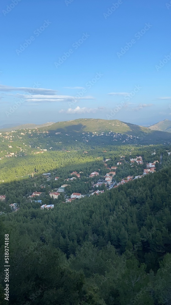 view of the city from the hill