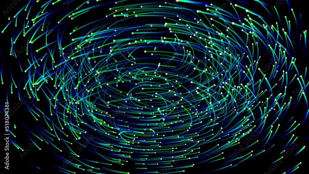 4k animation - abstract particle background with depth of field, glow ...