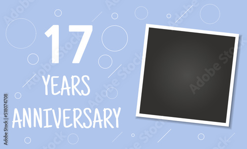 17 years anniversary photo frame card.