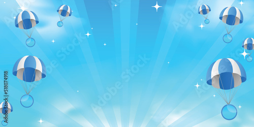 3D Crypto Airdrop Banner, NFT Digital Metaverse Background