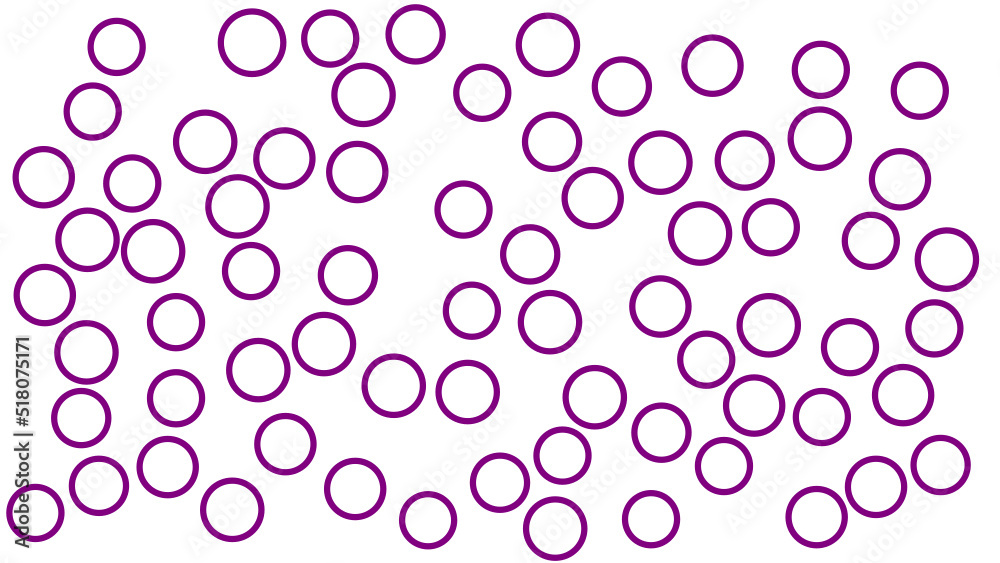 Circle Scatter Ring. Velvet Violet scattered in a round isolated on white background.